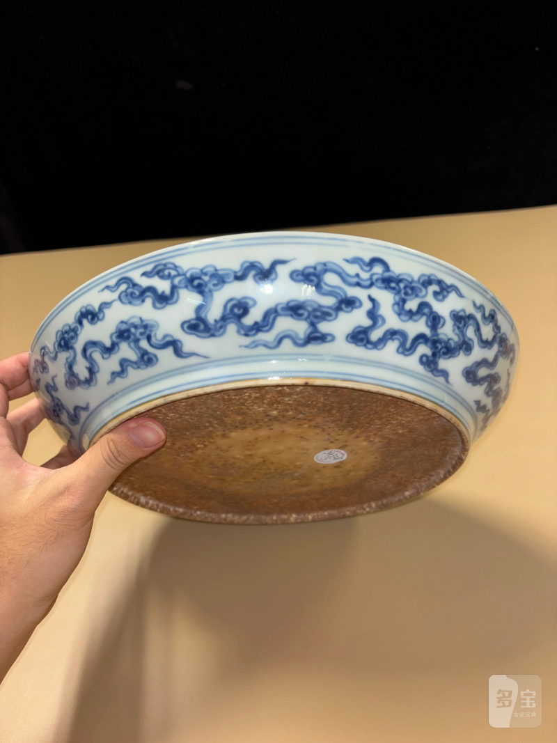 明成化 青花海水龙纹大盘 - 图10